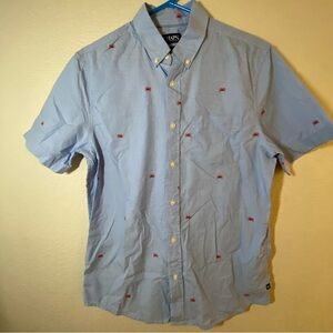 Chaps Blue Casual Button Down Shirt with Playful Pattern